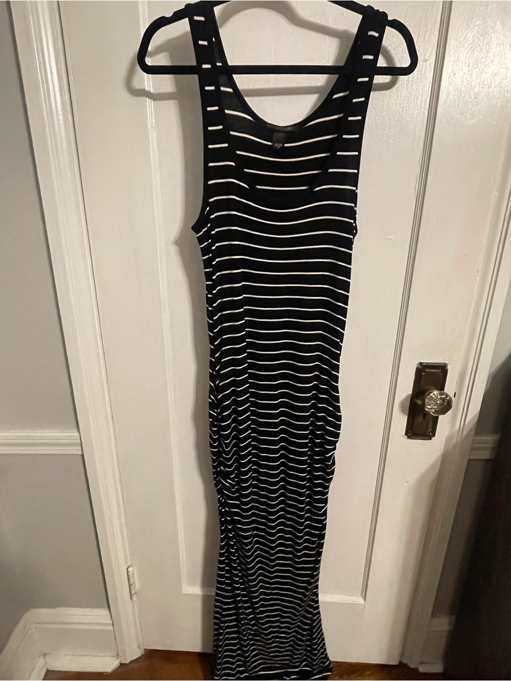 Victoria's Secret Black and White Striped Tank Maxi Dress